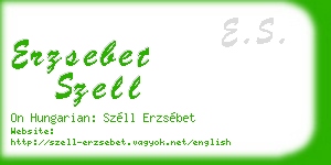 erzsebet szell business card