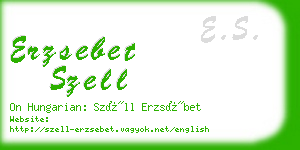 erzsebet szell business card